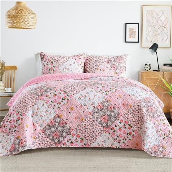 Reversible Patchwork Quilts  Lightweight Boho Printed
